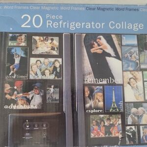 20-Piece Clear Magnetic Photo Frames Set for Refrigerator